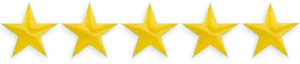 Five gold stars in a row